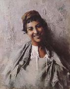 Georges Gaste Jeune fille souriant (mk32) oil on canvas